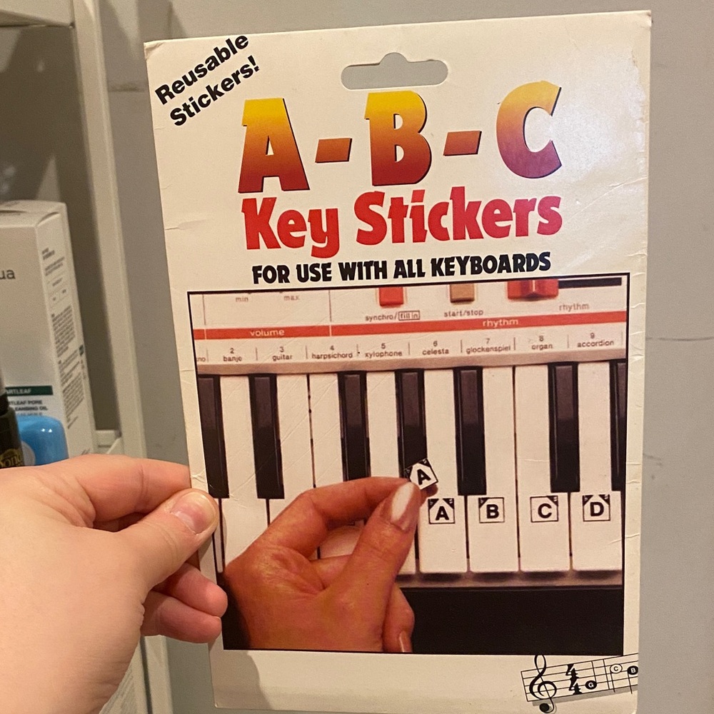 A-B-C Reusable Key Stickers for Keyboards - White